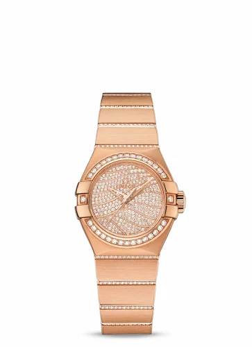 Omega Constellation Co-Axial 27 Brushed Red Gold / Diamond / Diamond Wave 123.55.27.20.55.006 (12355272055006)
